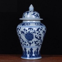 Wholesale Jingdezhen Porcelain Vases Vintage Crafts Antique Blue and White Flowerpot Blue and White