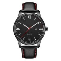 Quartz Black Custom Logo Band 3ATM Water Resistant Stainless Steel Watch Men