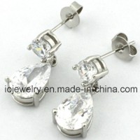 Water Drop Diamond 316 Stainless Steel Fashion Engagement Earrings