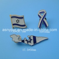 Different Size and Custom Shaped Butterfly Lapel Pin for Israel Souvenir Flag Ribbon Map Design Badg