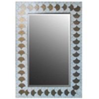 Rectangle Wooden Mirror Frame with Foiled Ginkgo Leaves Edge (LH-423612)