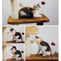 Luxury Cat Tree with Fully Wrapped Scratching Sisal Posts and Dangling Balls