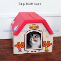 Popular New Style Pet Products Cat House with Scratcher