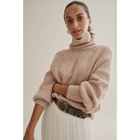 Pure Cashmere Crew Neck Women's Sweater Fashion Knitwear