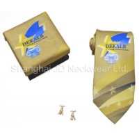 Gift Box Covered By Same Fabrics As Necktie