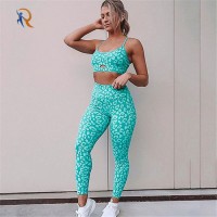 Custom Printing Solid Color Nylon Fitness Yoga Set Women Clothing