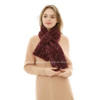 OEM Manufacturer Ladies Yarn Dyed Winter Acrylic Faux Fur Scarf