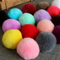 8cm POM Poms on Beanie Hat Real Animal Fluffy Rabbit Fur Ball Pompom