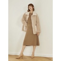 Fashion Women's Winter Lambswool Korean Style Outwear Short Loose Woolen Elegant Girl's Fu