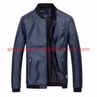Men's Stand Collar Leather Jacket Motorcycle Men's Casual Leather Coat