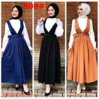 Muslim Islamic Fashionable Straps Skirt Muslim Abaya Maxi Casual Dress Clothings Fashion Ladies Atti