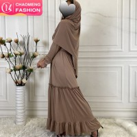 New Arrival Close Abaya Stretchy Hijab Jersey Dress Long Sleeves Maxi Dresses Malaysia Turkey Women
