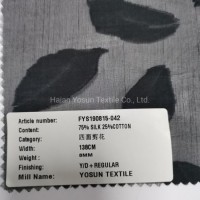 8mm Silk Cotton Cut Cloth Jacquard Fabric
