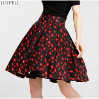 Autumn New Women High Waist Skirts Brand in Europe and America Temperament Put on a Large Floral Ski