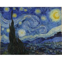 Starry Night Art Oil Painting Silk Scarf