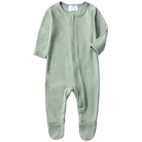 Cotton Spandex Long Sleeve Infant Footie Baby Clothing