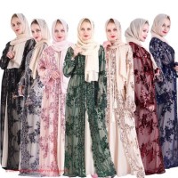2020 Wholesale Muslim Islamic Clothing Dubai Kaftan Open Abaya Fashion Long Robe Kimono Ramadan Dres