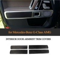 Dry Carbon Fiber Interior Door Armrest Trims Covers for Benz Mercedes G Class Amg 2019 2020