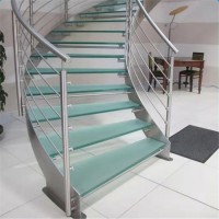 Safety Anti-Slip Floor/Stairs with LED Light Tempered Laminated Glass