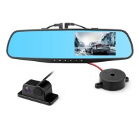4.3'' HD Dual Record Dash Cam Colorful Display LED Mirror DVR with Rear View Function