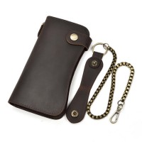 Vintage Style Wax Cow Leather Wallet for Cell Phone  Key  Card  Cash