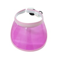 Cheap Colorful Transparent PVC Sun Visor with Cotton Piping Fitted