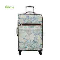 20" 24" 28" 3PCS Set Classic Trolley Luggage with Map PU Spinner Wheels Expander Trav