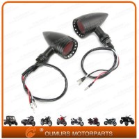 Motorcycle Accessories 2X Black Universal Motorcycle Bullet 20 Red LED Turn Signal Light Tail Light