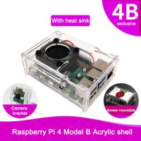 Transparent Acrylic Case with Fan for Raspberry Pi 4