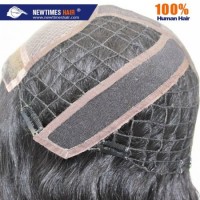 Custom Ladies Silk Top  Mono Crown and French Lace Front PE Line Hair Integration System