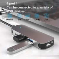 4 in 1 USB Hub USB-C Docking Station for USB3.0+HDMI 4K+Pd Quick Charge