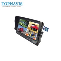 9 Inch Car Color LCD Rear View Quad Bakcup Security Monitor with Built-in DVR Hisilicon Chip