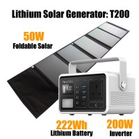 Portable Power Station 200W Solar Generator Modified Sine Wave 222wh Emergency Backup Battery Campin