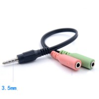 One Point Two Audio Cable Mobile Phone Live Broadcast 3.5mm Headphone Cable Aux Headset Two in One A
