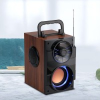 4 in New Wooden Bluetooth Speaker with LED Light