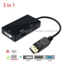 3 in 1 Displayport Dp Male to HDMI/DVI/VGA Female Adapter Converter Cable