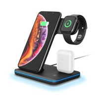 Desktop Gy-Z5 White Black Fast Charging 3 in 1 Wireless Charger