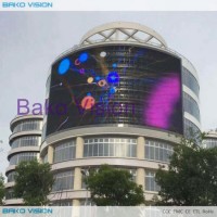 Wind Resistant DIP Curtain Mesh Screen Transparent LED Display for Building Facade Outdoor Advertisi