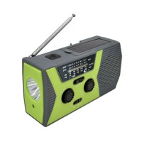 Solar Rechargeable Hand Crank Power Am FM Sw Radio with LED Light Cell Phone Charger