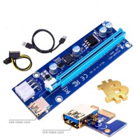 PCI-E 1X to 16X Pcie Riser Card USB 3.0 Extension 009s  Pcie Card Adapter for Bitcoin