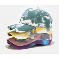 Unisex Summer Tie Dyed Colorful Fashion Cotton Baseball Cap UV Protection Sports Cap Men and Women C
