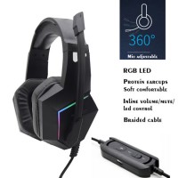 Vibration RGB LED Gaming Headphone Computer Headset with CE Certificate