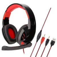 LED Light Game Headphone Dual Surround Sound Over Ear Stereo PC Gaming Headset with Microphone and R