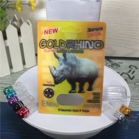 3D Gold Rhino 285K (single hole) Cards for Rhino Pills Packing