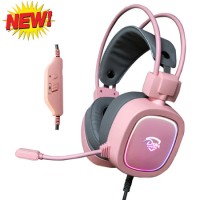 Headset Headphone with Mic From Dongguan City China USB Plug Gaming Headset Headphone Earphone Pink