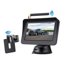 Car Parking Rear Backup Night Vision Camera 4.3 Inch Monitor System Wireless