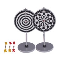 Kids Desktop Metal Dart Toy 8inch Two-Sided Aluminium Magnetic Dart Board Games Set with Hook and Pe