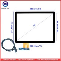 12" Multi-Touch Sensor with Projected Capacitive Technology for Touch Displays  Monitors  Panel