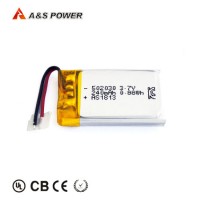 Rechargeable Lithium Polymer Storage Battery 502030 3.7V 240mAh with UL/CB/Kc/Un38.3