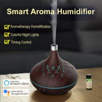 Smart Home Alexa Aroma Diffuser Air Humidifier Mute LED Light Voice Control Electric Essential Oil A